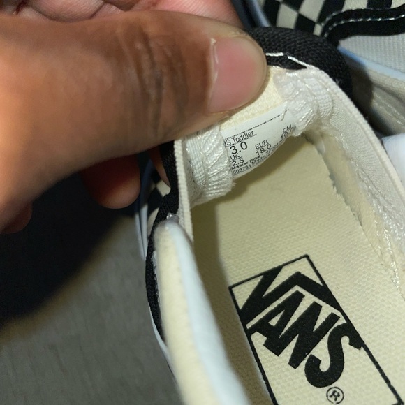 Vans Kids Checkerboard Slip-On Shoes - Black/White - Picture 4 of 6